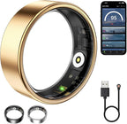 Smart Ring for Women & Men, Fitness Tracker with Heart Rate, Blood Oxygen, Sleep Monitoring, Long-Lasting Battery, IP68 Waterproof, Compatible with iOS & Android (Rose Gold, 6)