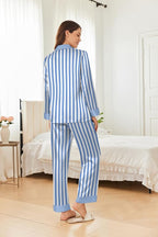 Ekouaer Silk Pajamas for Women Long Sleeve Satin Pajama Set Silky Pj Sets 2 Piece Button Down Loungewear Sleepwear