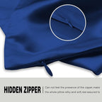 Silk Pillow Cases 2 Pack,Soft Breathable and Sliky Standard Size Pillow Cases Set of 2,Natural Mulberry Silk Pillowcase Set of 2 for Hair and Skin with Hidden Zipper (Royal Blue,20"X 26",2pcs)