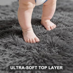 5x7 Shag Area Rugs for Living Room Grey, Soft Fluffy Large Fuzzy Plush Bedroom Rug, Shaggy Floor Big Carpets for Kids Girls Boys Room, Dorms, Nursery, Home Decor Aesthetic, Upgrade Anti-Skid