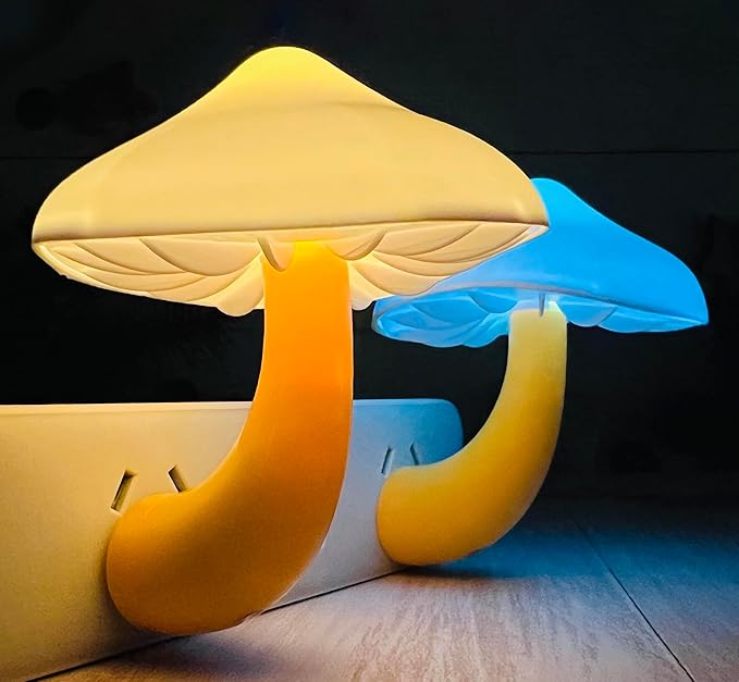 ZEZHOU Sensor LED Mushroom Night Light Plug in Wall Mushroom Light Magic 7 Color Changing, Mini Dream Bed Colourful Nightlight for Kids Adults Pet for Bedroom, Bathroom, Stairs, Cute Lamp Gift Ideas