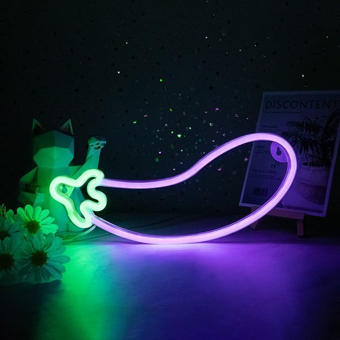 ENUOLI Eggplant Neon Signs,LED Purple Eggplant Neon Light Decorative Art LED Lights for Wall Decor,USB/Battery Powered Night Lamps Light Up Signs for Bedroom,Party, Living Room,Home Decor