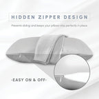 Elegant Comfort 2-PACK Cooling Viscose Satin Pillowcase Set with Hidden Zipper closure, Silky Smooth for Hair and Skin Care-Beautiful Gift Box-2-Piece Satin Pillowcase Set, Standard/Queen, Silver Gray