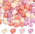1 Box 4 Colors 80Pcs 13mm Large Acrylic Flower Beads Jasmine Flower Beads Pink Dyed Synthetic 3D Carved Coral Shell Loose Spacers for Jewelry Making Bracelet Necklace Earring Charms Decor