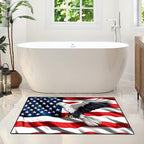 Eagle Flag Independence Day Area Rug 2x3 ft Entry Rug Washable Boho Rugs Non Slip Low Pile Floral Door Mat Small Carpet for Bedroom, Bedside, Kids Room, Office, Dining Room