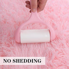 duduta Pink Fluffy Plush Rug 3x5 ft, Shag Furry Rectangle Rug for Bedroom Nursery Living Room Home Decor