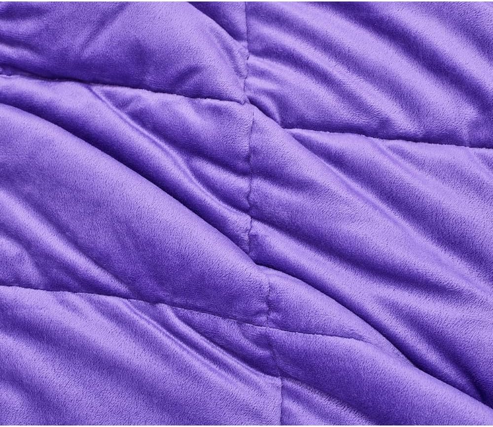 TONGDADA Minky Weighted Blanket | 40''x60'',7lbs | Cozy and Soft Minky Weighted Throw Blanket | Luxury Velvet with Premium Glass Beads | Violet Minky