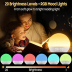 Sunrise Alarm Clock & White Noise Machine, Effective Alarm Clocks for Deep Sleepers, Bluetooth Speaker Wake Up Light, Sunset Simulation, 30 Soothing Sounds, FM Radio, USB Phone Charging Port