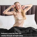 yescool Weighted Blanket for Adults (15 lbs, 48" x 72", Black) Cooling Heavy Blanket for Sleeping Perfect for 160-180 lbs, Twin Size Breathable Blanket with Premium Glass Bead, Machine Washable