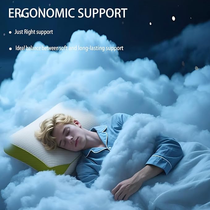 Luxury Hotel Cooling Pillow for Sleeping,Medium Firm Shredded Memory Foam Pillows Standard Size Set of 2,with Zipper Adjustable Supportive
