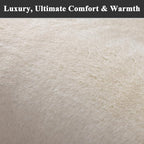 SHACOS Silky Soft Faux Rabbit Fur Area Rug 3'x5' Non Slip Washable Padded Throw Rugs Fluffy Cozy Indoor Modern Carpet for Living Room Bedroom Dining Room Kids Room Dorm Home Decor, Cream