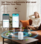 XEITIN Waterless Essential Oil Diffuser 3000 Sq.Ft Coverage for Large Home Hotel Office, 400ml Cold Air Scent Machine, Bluetooth App Control, No-Noise Aroma Diffuser Wall Mount Gift for Mom for Her