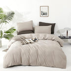 Cottonight Beige Comforter Set Queen Cream Khaki Bedding Comforter Full Oatmeal Solid Blanket Quilts Modern Soft Breathable Beige Taupe Color 3 Piece Bedding Set