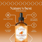 SIVA Carrot Seed Oil 4oz (118ml) Premium Cold-Pressed 100% Natural Carrier Oil With Dropper For Face, Skin Care, Body Massage, Hair Care, Hair Oiling & Scalp Massage