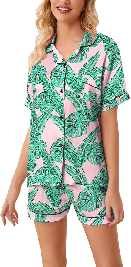 Girls & Womens Satin Pajamas Set, Silk Button-Down Sleepwear 2 Piece Nightwear, 3 Years - Women XXL