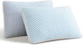 Alkyonos Shredded Memory Foam Cooling Soft Pillows King Size Set of 2, Adjustable Hypoallergenic Hotel Quality Pillow for Back, Side and Stomach Sleeper, Bamboo Viscose Cover, Oeko-TEX Certified