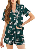 Silk Pajamas for Women Short Sleeve Sleepwear Soft Button Down Loungewear 2 Piece Satin Pjs Shorts Set S-XXL