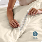 Bare Home Bedding Duvet Cover Oversized Queen - Premium 1800 Super Soft Collection - Lightweight, Cooling - Soft Breathable Bedding Duvet Cover (Oversized Queen, Sand)