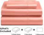Satin Sheets Twin [3-Piece, Blush Pink] Hotel Luxury Silky Bed Sheets - Extra Soft 1800 Microfiber Sheet Set, Wrinkle, Fade, Stain Resistant - Deep Pocket Fitted Sheet, Flat Sheet, Pillow Cases
