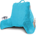 Clara Clark Reading Pillow with Shredded Memory Foam for Sitting Up in Bed and Couch, Back and Arms Adjustable Support for Adults & Teens Backrest Pillows for Reading, with Washable Cover Bright Blue