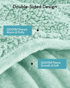 Cottonblue Weighted Blanket for Adults 20 lbs Queen Size 60x80 inches, Cozy Flannel Sherpa Weighted Throw Blankets Comfortable for Calming and Relax, Shaggy Fleece Bed Sofa Heavy Blankets, Dusty Green