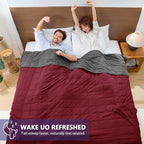 King Size Weighted Blanket for Adults (20 lbs, 80” x 87”, Red Grey) Cooling Heavy Blanket for Sleeping Perfect for 190-210 lbs, Breathable Blanket for Adults & Couple All Season, Machine Washable