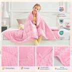 HOSUKKO Weighted Blanket - 5 lbs Pink Thciken Heavy Blanket - Small Size Breathable Comfortable Blanket(36 * 48 inches, 5 lbs)