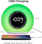iHome Sunrise Alarm Clock Radio with Bluetooth Speaker, Color Changing Lamp, and USB Charging (iBT32)