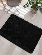 Macgace Small Throw Rugs for Bedroom, 2x3 Black Mini Non-Slip Area Rug, Super Soft Plush Fluffy Carpet Modern Home Decor Aesthetic for Entryway Entrance Nursery Kids Room Dorm Office