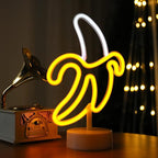 ENUOLI Banana Neon Sign, LED Light Banana Neon Sign Decoration Art Lamp for Bedroom Kids Room Christmas Birthday Wedding Party, 11.8 x 7.08 inches, Yellow, Plastic