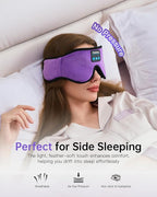 Sleep Mask with Bluetooth 5.4 Headphones, Wireless Music Sleep Eye Mask for Side Sleepers, 3D Contoured Comfort & Built-in HD Stereo Earphones, Blackout for Travel (Deep Lavender)
