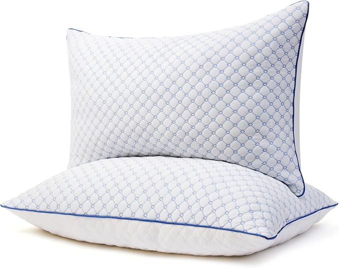 Bed Pillows King Size for Sleeping, Soft and Supportive Bed Pillows with Memory Foam Filling for Side and Back Sleepers, Neck Supportive-King, 1 Pack