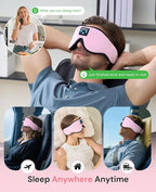 3D Sleep Mask with Bluetooth Headphones, Wireless Sleep Headphones for Side Sleepers, Noise Cancelling Eye Mask for Nap, Soft Sleeping Mask for Women Men, Blackout Sleep Mask with Built-in Speakers