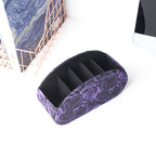 QIELIZI Remote Control Holder, PU Leather Remote Caddy Desktop Organizer with 5 Spacious Compartments for TV Remotes/Media Controllers/Office Supplies (1-3D Rose Purple