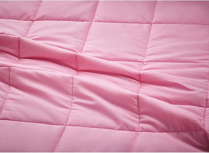 TONGDADA Kids Weighted Blanket | 40''x60'',10lbs | for Child Between 80-125 lbs | Premium Cotton Material with Glass Beads | Pink