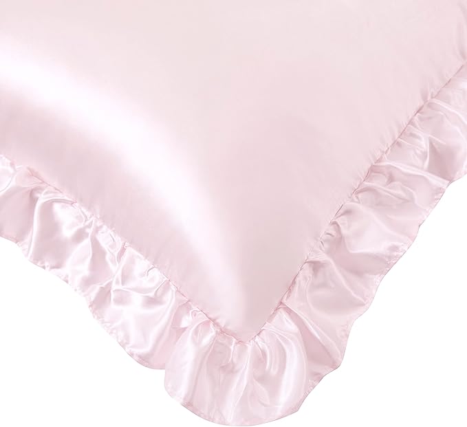 Blush Pink Satin Pillowcases Body Pillow for Hair and Skin,Blush Pink Body Pillow Silk Pillowcase with Envelope Closure Princess Room Decoration