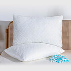 EGOHOME Shredded Memory Foam Pillows, Adjustable Bed Pillows for Side, Back or Stomach Sleepers, Neck Pillows for Sleeping, Queen Size Pillow with Removable Cover (2 Pack)