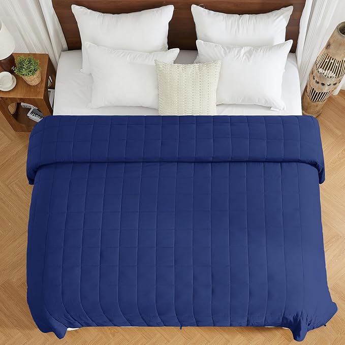 yescool King Size Weighted Blanket for Adults (20 lbs, 80” x 87”, Blue) Cooling Heavy Blanket for Sleeping Perfect for 190-210 lbs, Breathable Blanket for Adults & Couple All Season, Machine Washable