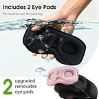 Sleep Mask with Bluetooth 5.4 Headphones, Removable 3D Eye Cups, Timing Sleeping Headphones for Side Sleepers, Wireless Music Eye Mask Speakers for Men, Women, Tech Gifts, Pink