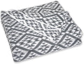 Nordic Style Grey and White Throw Blanket for Couch,Soft Cozy Cable Knit Throw for Bed Sofa Chair Living Room,Lightweight Warm Maximalist Decor Christmas Blanket,50"x60" (cr-D03)