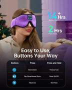 Sleep Mask with Bluetooth 5.4 Headphones, Wireless Music Sleep Eye Mask for Side Sleepers, 3D Contoured Comfort & Built-in HD Stereo Earphones, Blackout for Travel (Deep Lavender)