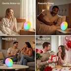 Wake Up Light Sunrise Alarm Clock for Bedroom, 17 Nightlights, Sound Machine with 5W Bluetooth Speaker, 25 Soothing Sounds, SleepTimer, Dual Alarms, FM Radio, Ideal Gift for Baby, Kids, Adults, Senior