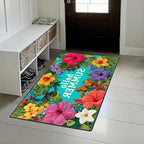Hello Summer Area Rug 2x3 ft Entry Rug Washable Boho Rugs Non Slip Low Pile Floral Door Mat Small Carpet for Bedroom, Bedside, Kids Room, Office, Dining Room