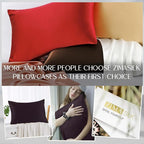ZIMASILK 100% Pure Mulberry Silk Pillowcase for Hair and Skin Health,Soft and Smooth,Both Sides Premium Grade 6A Silk,600 Thread Count,with Hidden Zipper,1pc (King 20''x36'',Eggplant Purple)