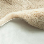 ORINOVA 5x7 Area Rug Light Brown Beige Plush Shaggy Rugs for Bedroom Washable Faux Rabbit Fur Rug for Living Room Fluffy Large Nursery Rug Home Décor