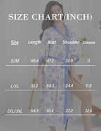 EPLAZA Silk Robes for Women Satin Robe Long Sexy Print Flower Kimono Loungewear Wedding Bridal Party