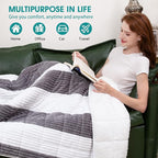 Sherpa Weighted Blanket for Adults 15lbs, 48"x72", Twin Full Size Fuzzy Heavy Throw Blanket for 120-160lbs, Microfiber Soft Thick Big Blankets Weighted Comforter Breathable Gift for Sleeping, Grey