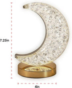 Luze ZE Crescent Moon Desk Lamp - Rechargeable Touch Lamp, 3 Brightness Levels, Dimmable Night Light for Bedroom & Kids Room, USB Rechargeable Bedside Lamp, Warm Light, Portable, Metal & Plastic