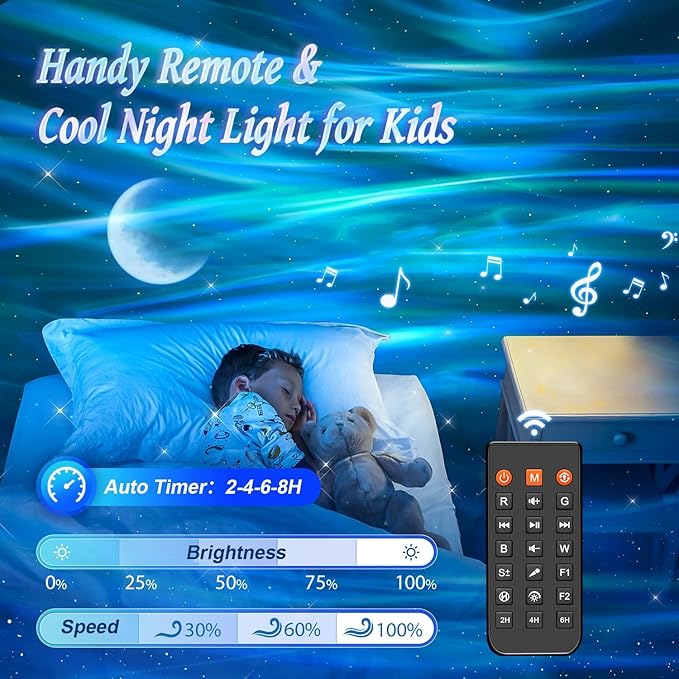 Northern Lights Projector Birthday Gifts for Him Galaxy Projector for Bedroom, 300+Colors Modes Aurora Light,15White Noise Sound Machine &Bluetooth Star Projector Galaxy Lights, Remote,Gifts for Boy