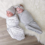 Ely's & Co. Adjustable Swaddles for Newborn, Baby Swaddles 0-3 Months, Swaddle Sack for Baby Girl/Boy, 2 Pack (Grey Star)